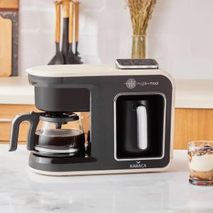 قهوه ساز و چایساز 5 کاره سخنگو کاراجا مدل Hatir Plus Mod کرم شیری
